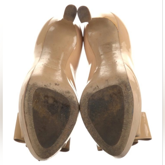 Miu Miu 2010 Patent Nude Pumps w/ Peep Toe and Accordion Bow Authenticated Rare - Picture 5 of 5
